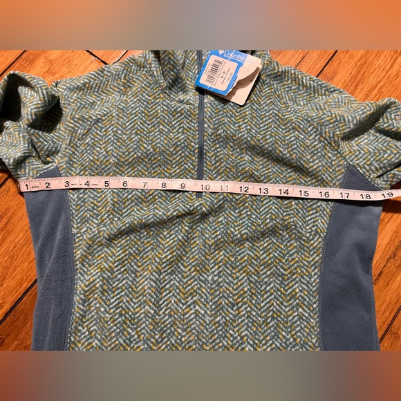 NWT Columbia Fleece Pullover Size SMALL Green Half Zip Sweatshirt - Picture 6 of 10